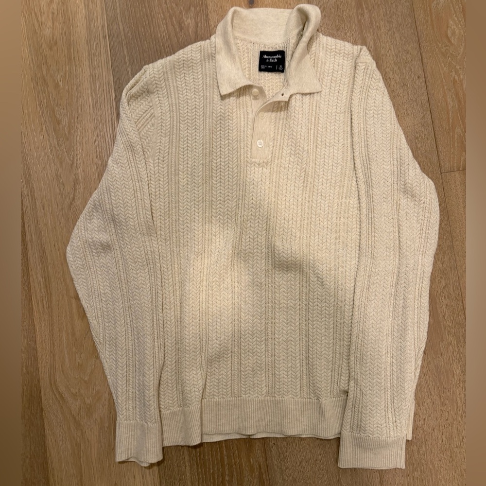 Abercrombie Mens XL Long Sleeve Polo